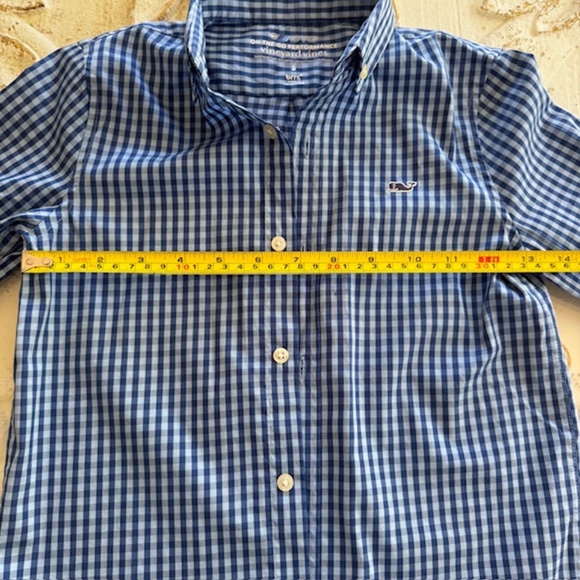 Vineyard Vines Blue Check Button Up Size 5 - Picture 6 of 7
